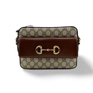 Gucci Horsebit 1955 Camera Gg Coated Canvas With Leather Beige Canvas Handbag
